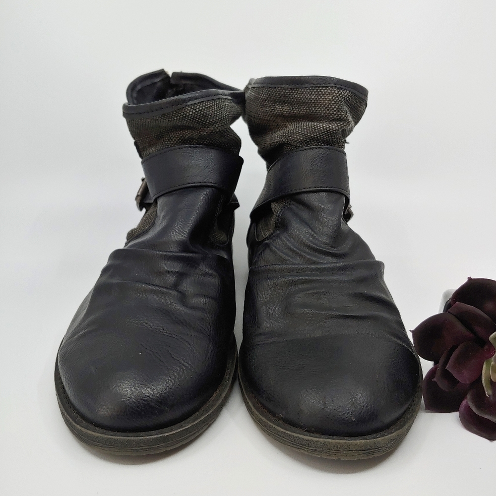 Blowfish Black Booties With Buckles Zip Up - Picture 2 of 5